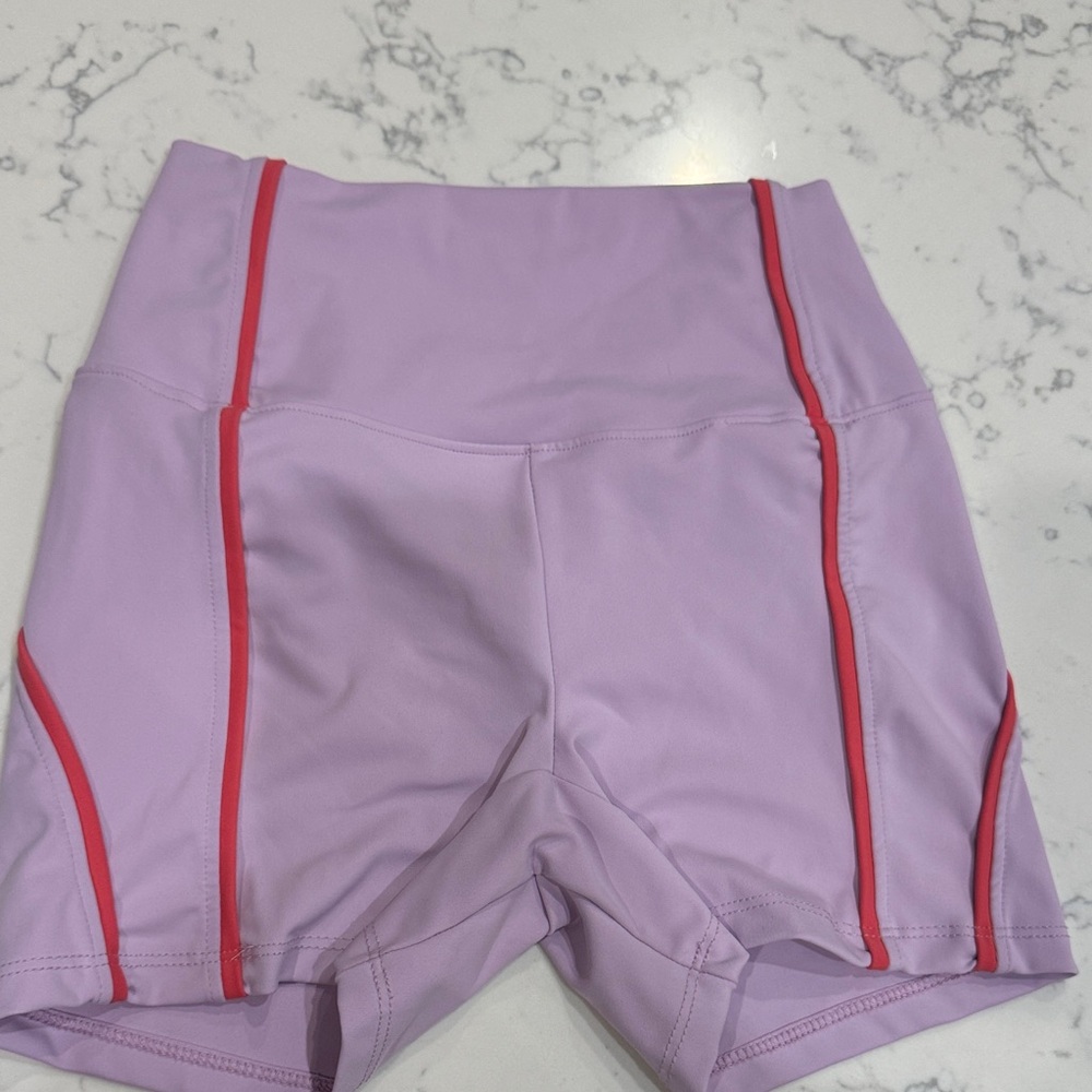 Lavender Women's Shorts with Coral Accents Five Dancewear- AS
